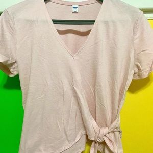 Old Navy Textured, Wrap-Front, Side-Tie Top